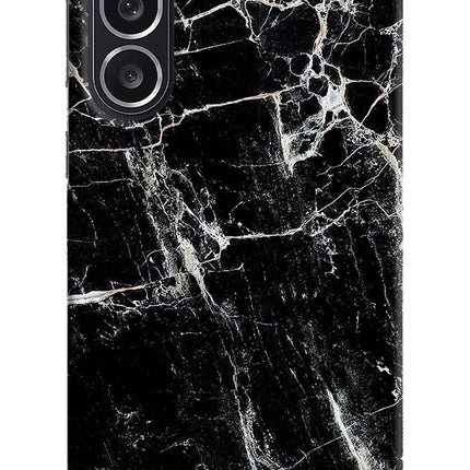 Black Marble Texture Samsung M36 5G Hard Case Back Cover by Casekaro