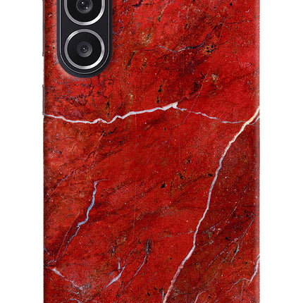 Red Marble Design Samsung M36 5G Hard Case Back Cover by Casekaro
