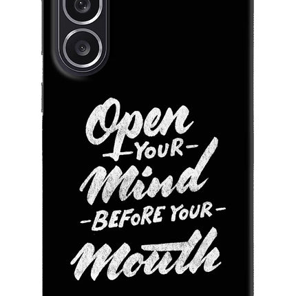 Open Your Mind Before Your Mouth Samsung M36 5G Hard Case Back Cover by Casekaro