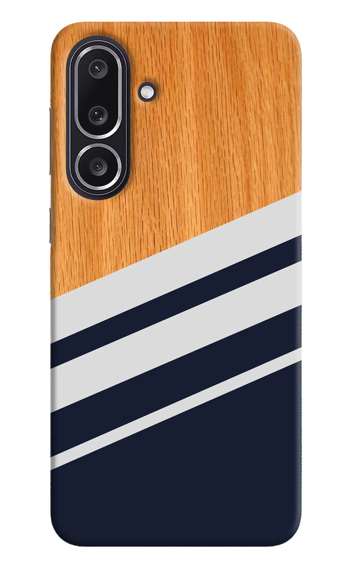 Blue and white wooden Samsung M36 5G Back Cover