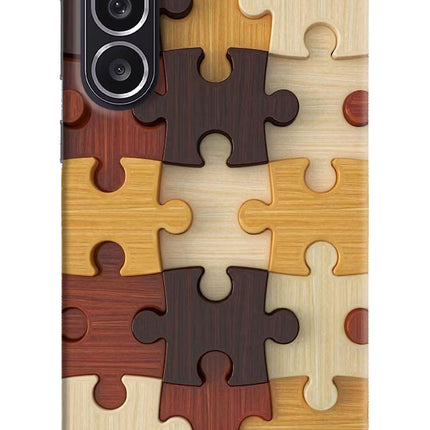Wooden Puzzle Samsung M36 5G Hard Case Back Cover by Casekaro
