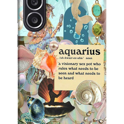 Aquarius Zodiac Samsung M36 5G Hard Case Back Cover by Casekaro