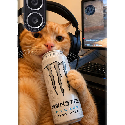 Gamer Cat Energy Samsung M36 5G Hard Case Back Cover by Casekaro