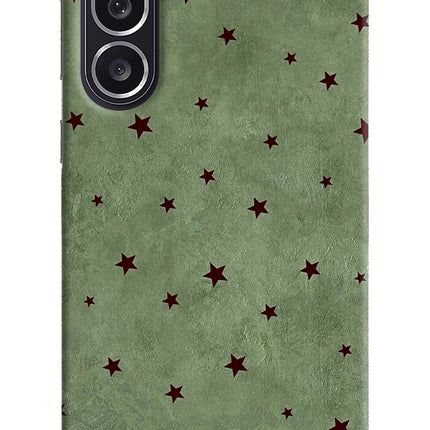Green Stars Samsung M36 5G Hard Case Back Cover by Casekaro