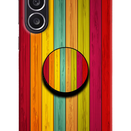 Multicolor Wooden Samsung M36 5G Pop Case by Casekaro