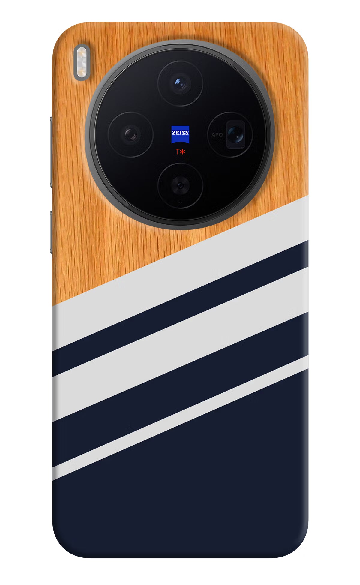 Blue and white wooden Vivo X300 Back Cover