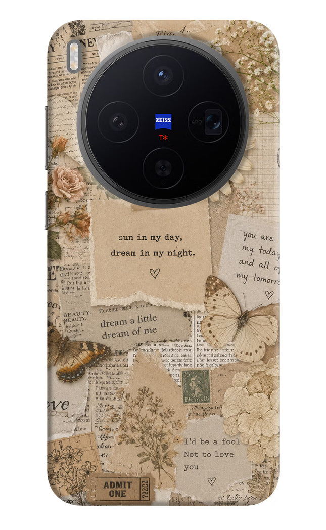 Vintage case Vivo X300 Hard Case Back Cover by Casekaro