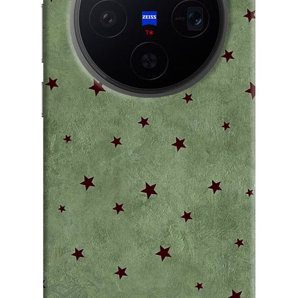 Green Stars Vivo X300 Hard Case Back Cover by Casekaro