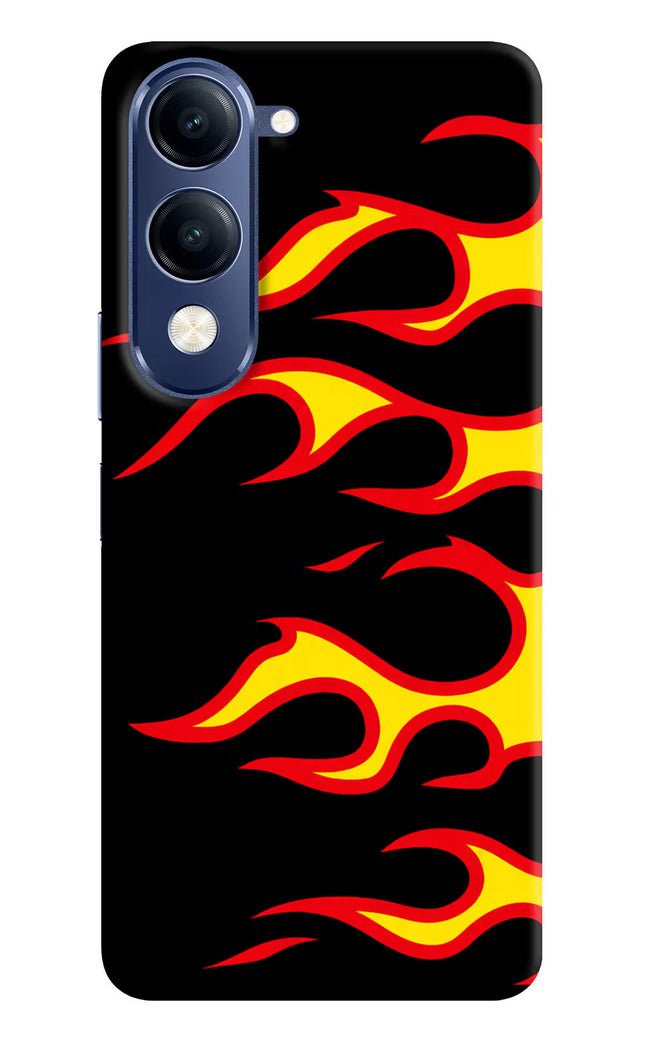 Side Sweep Flames Vivo T4 Lite 5G Hard Case Back Cover by Casekaro
