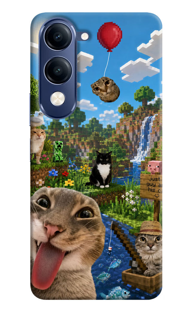 Minecraft Cat Chaos Vivo T4 Lite 5G Hard Case Back Cover by Casekaro