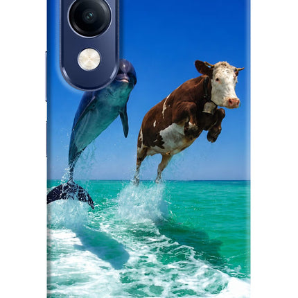 Dolphin vs Cow Vivo T4 Lite 5G Hard Case Back Cover by Casekaro