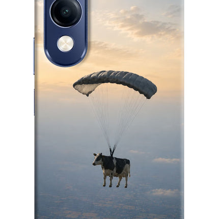 Skydiving Cow Vivo T4 Lite 5G Hard Case Back Cover by Casekaro
