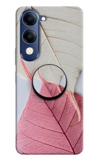 White Pink Leaf Vivo T4 Lite 5G Pop Case by Casekaro