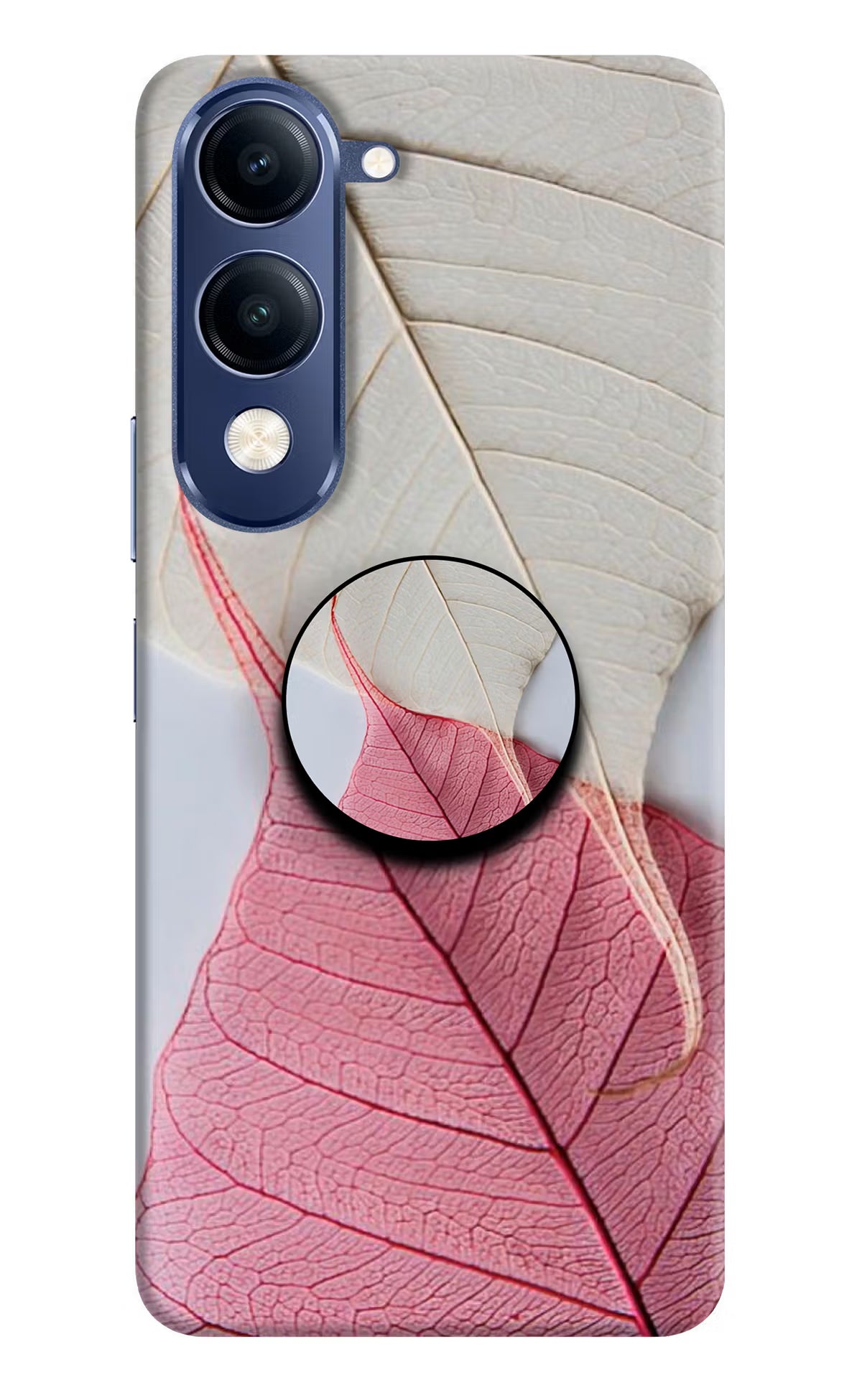 White Pink Leaf Vivo T4 Lite 5G Pop Case