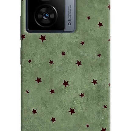 Green Stars iQOO Z7s 5G Hard Case Back Cover by Casekaro