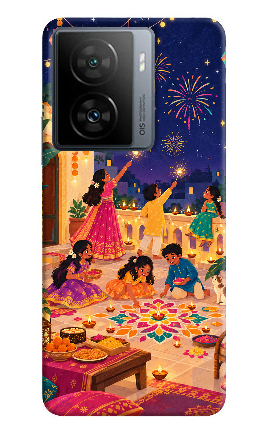 Diwali Night iQOO Z7s 5G Back Cover, Hard case
