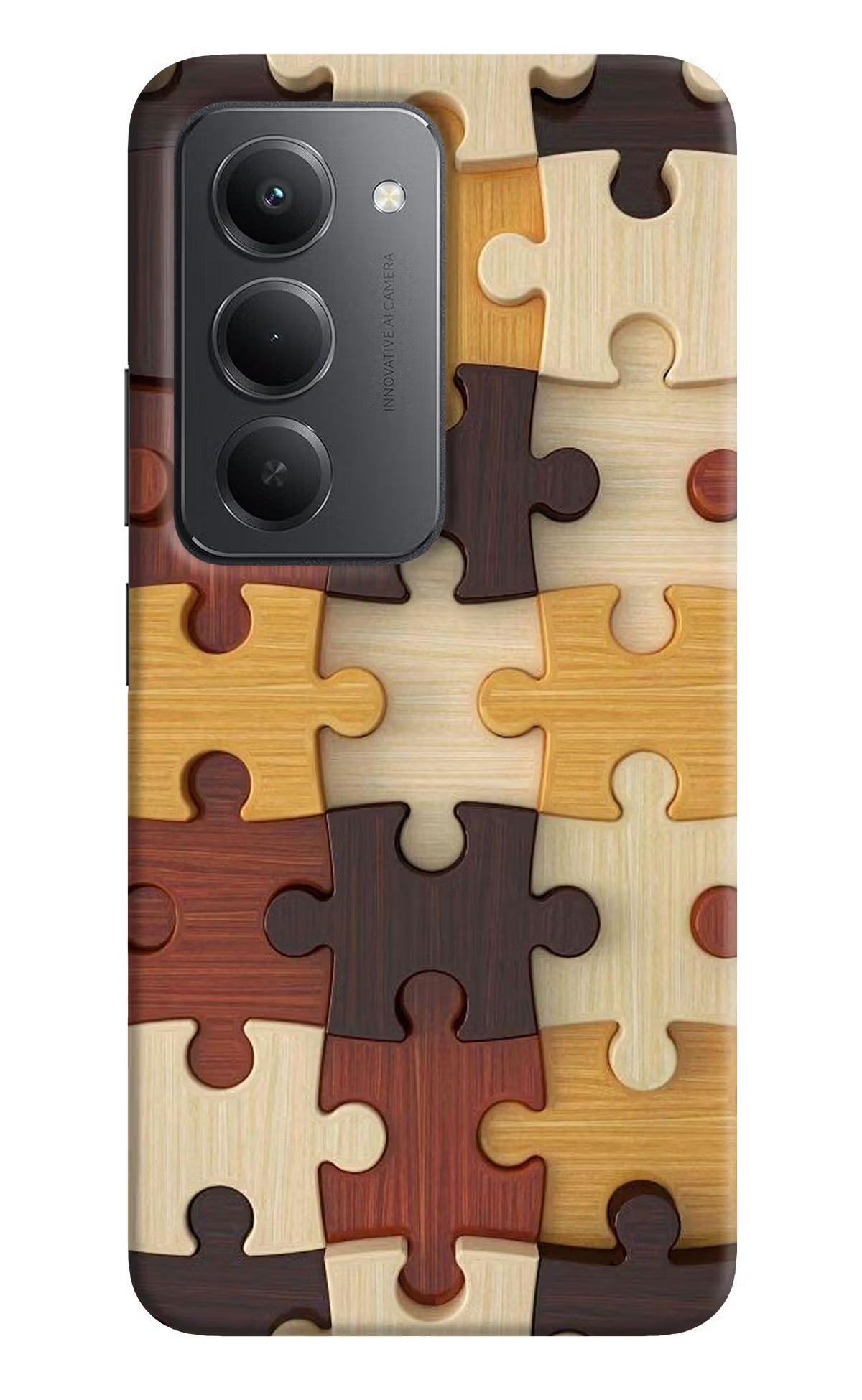 Wooden Puzzle Redmi 15 5G Back Cover