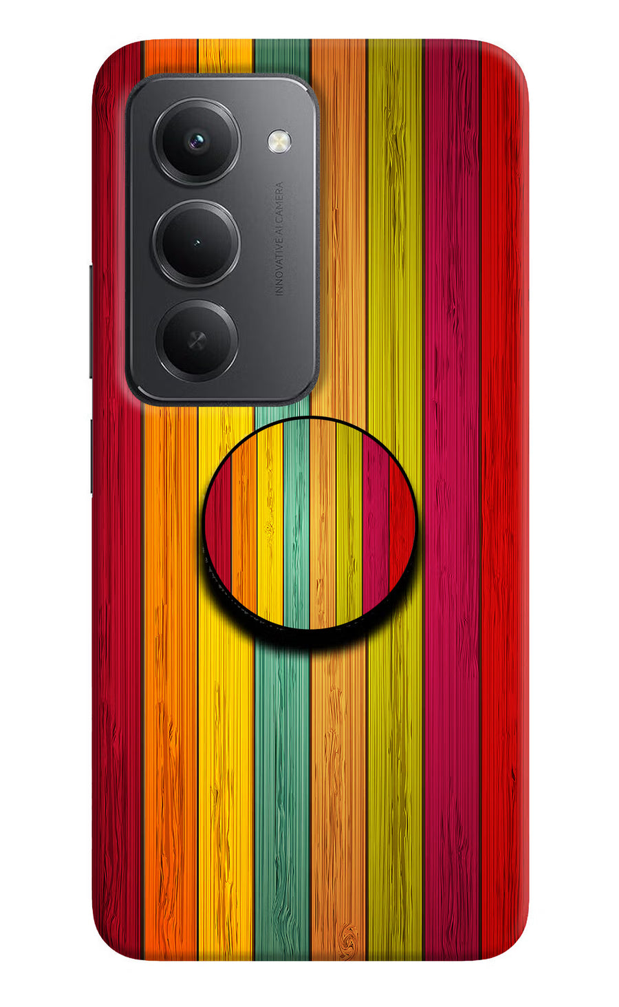 Multicolor Wooden Redmi 15 5G Pop Case, Hard case
