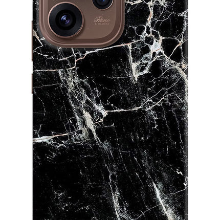 Black Marble Texture Oppo Reno15 Pro 5G Hard Case Back Cover by Casekaro