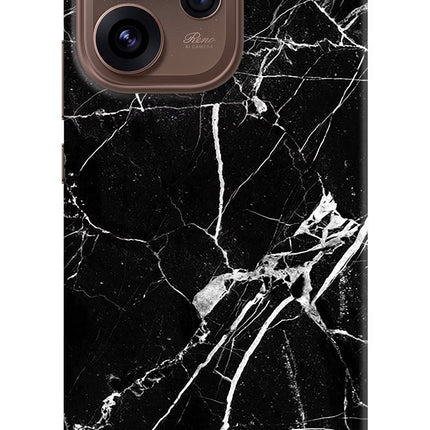 Black Marble Pattern Oppo Reno15 Pro 5G Hard Case Back Cover by Casekaro