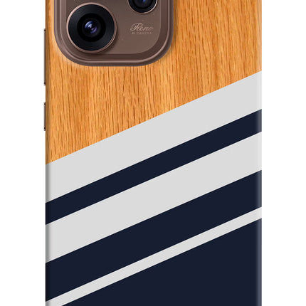 Blue and white wooden Oppo Reno15 Pro 5G Hard Case Back Cover by Casekaro