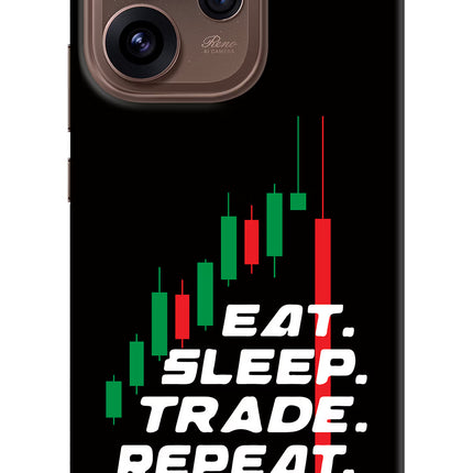 Eat Sleep Trade Repeat Oppo Reno15 Pro 5G Hard Case Back Cover by Casekaro