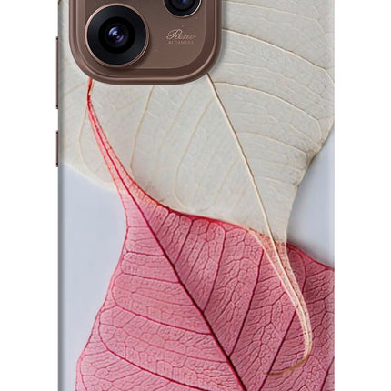 White Pink Leaf Oppo Reno15 Pro 5G Hard Case Back Cover by Casekaro