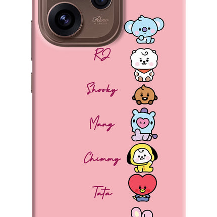 BTS names Oppo Reno15 Pro 5G Hard Case Back Cover by Casekaro