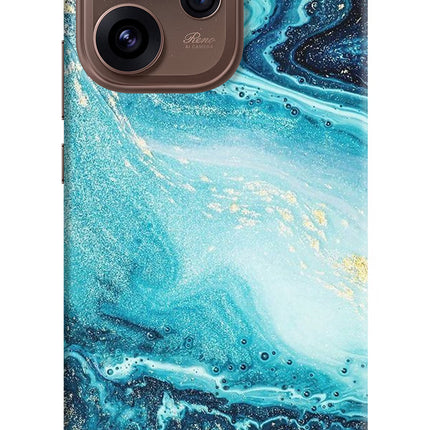 Blue Glitter Marble Oppo Reno15 Pro 5G Hard Case Back Cover by Casekaro
