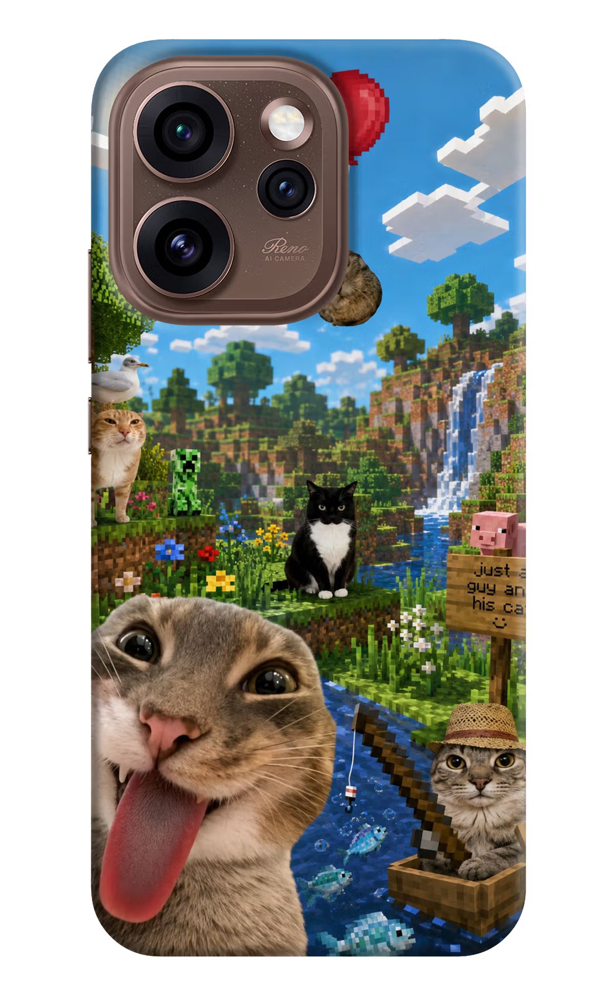 Minecraft Cat Chaos Oppo Reno15 Pro 5G Back Cover