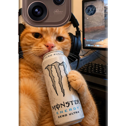 Gamer Cat Energy Oppo Reno15 Pro 5G Hard Case Back Cover by Casekaro
