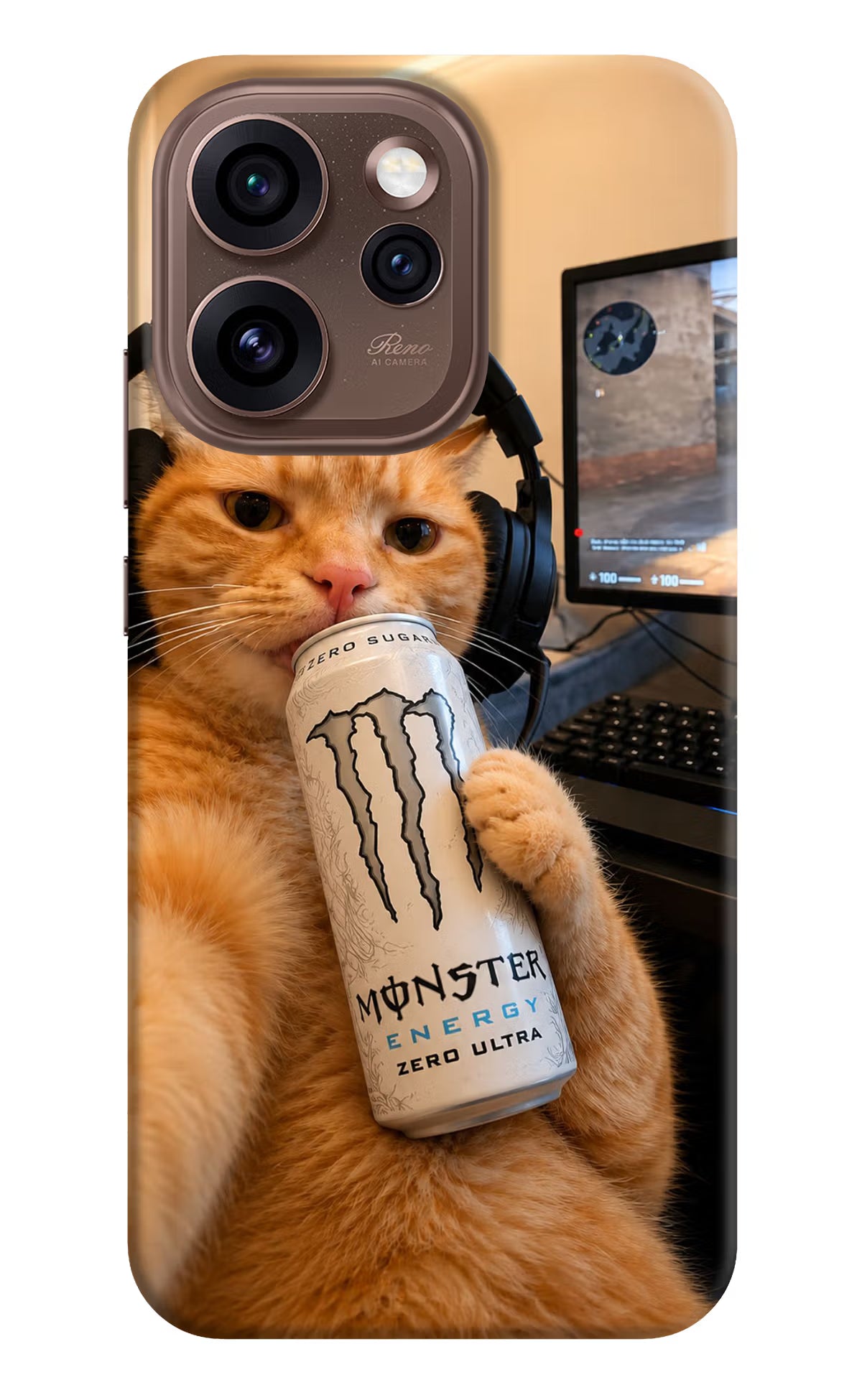 Gamer Cat Energy Oppo Reno15 Pro 5G Back Cover