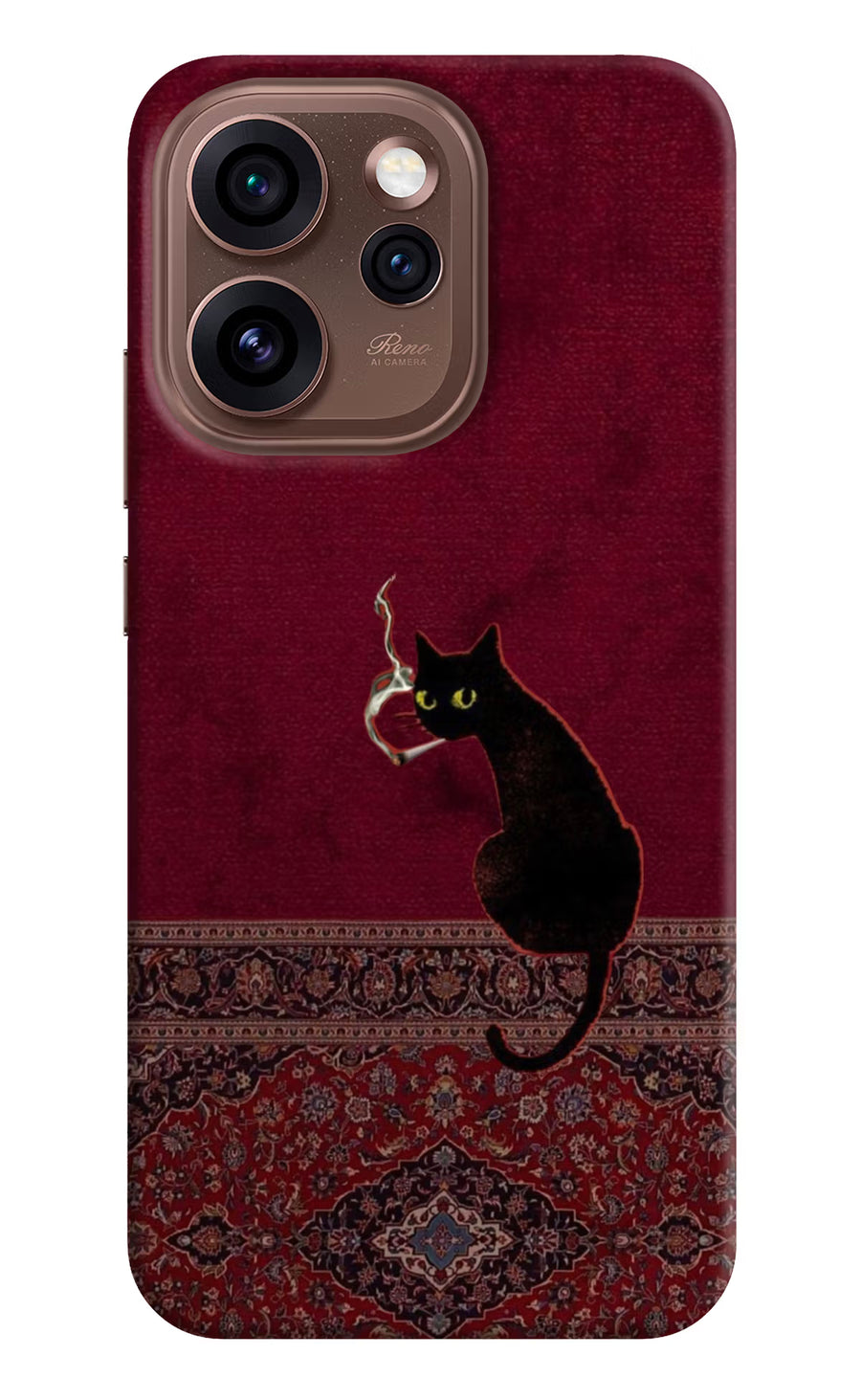 Midnight Cat Oppo Reno15 Pro 5G Back Cover, Hard case