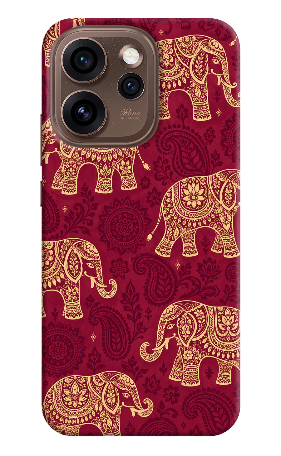 Maroon Elephant Oppo Reno15 Pro 5G Back Cover, Hard case