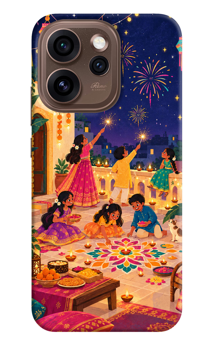 Diwali Night Oppo Reno15 Pro 5G Back Cover, Hard case
