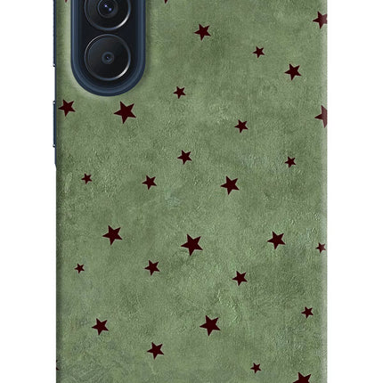 Green Stars Samsung A57 5G Hard Case Back Cover by Casekaro