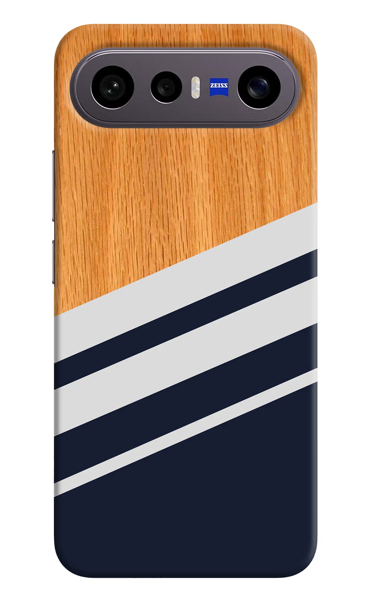 Blue and white wooden Vivo X300 FE 5G Back Cover