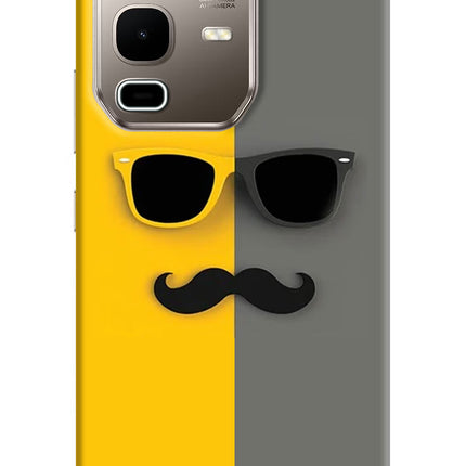 Sunglasses with Mustache Infinix Note 50s 5G Plus Hard Case Back Cover by Casekaro
