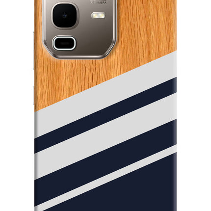 Blue and white wooden Infinix Note 50s 5G Plus Hard Case Back Cover by Casekaro