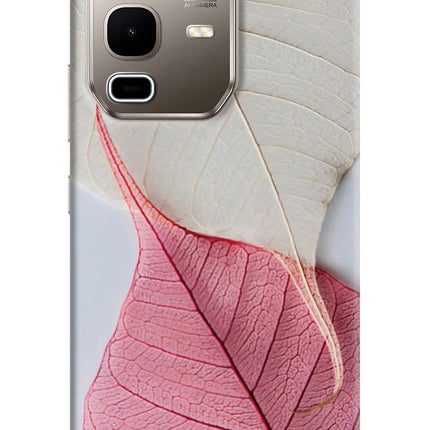 White Pink Leaf Infinix Note 50s 5G Plus Hard Case Back Cover by Casekaro