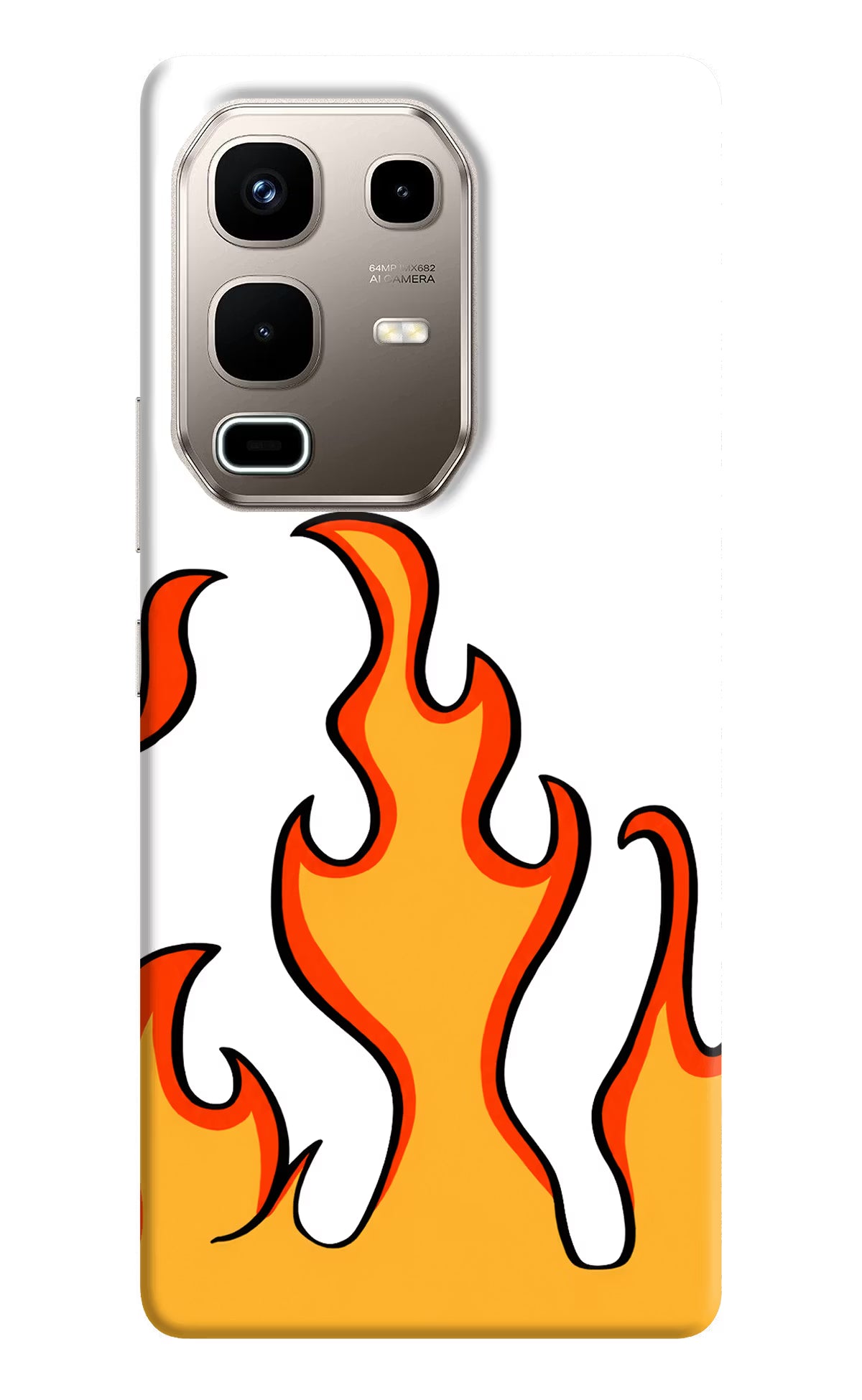 Fired Up – White Infinix Note 50s 5G Plus Back Cover