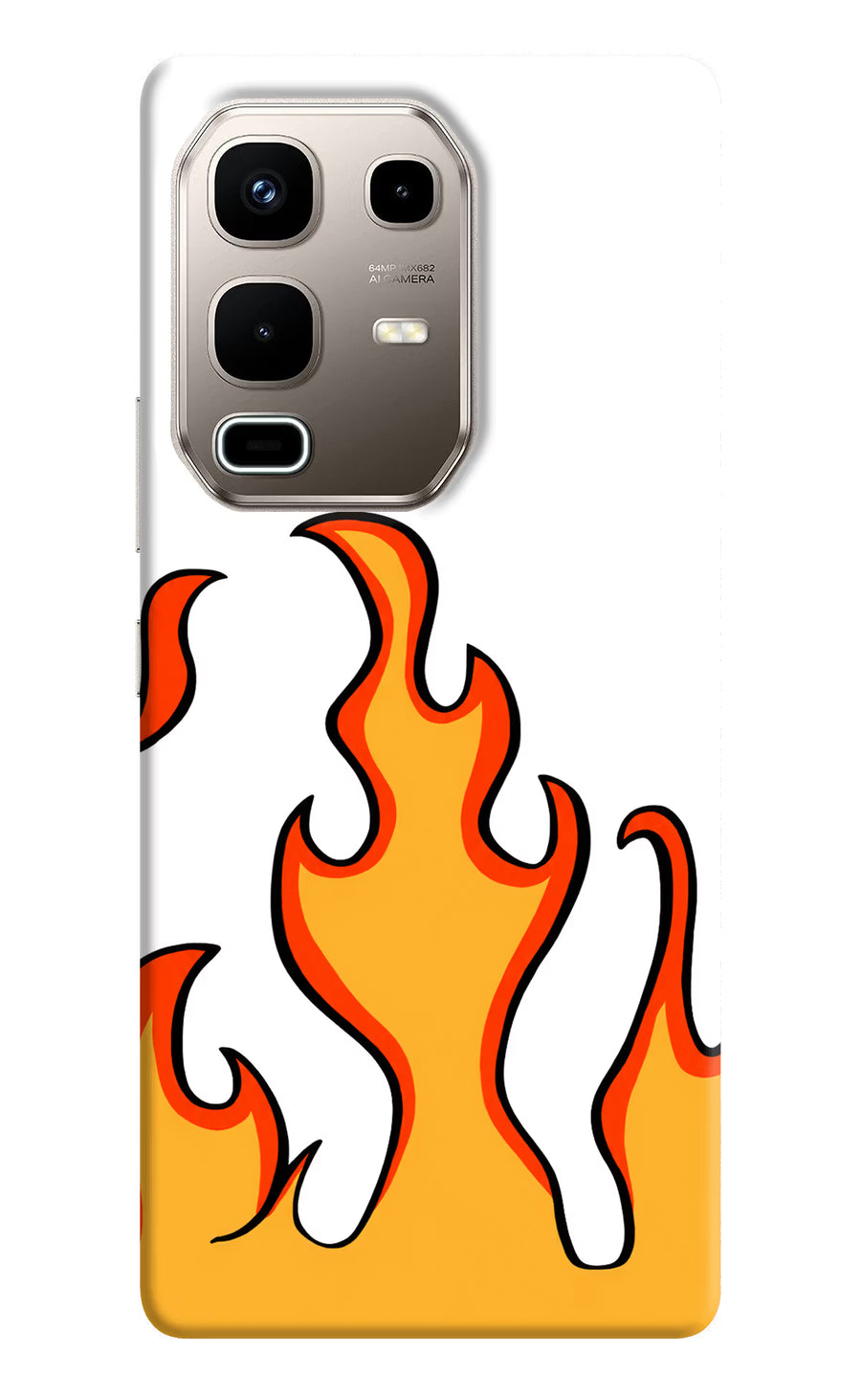Fired Up – White Infinix Note 50s 5G Plus Back Cover, Hard case
