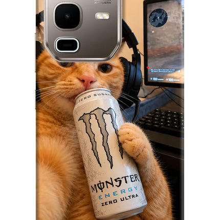 Gamer Cat Energy Infinix Note 50s 5G Plus Hard Case Back Cover by Casekaro