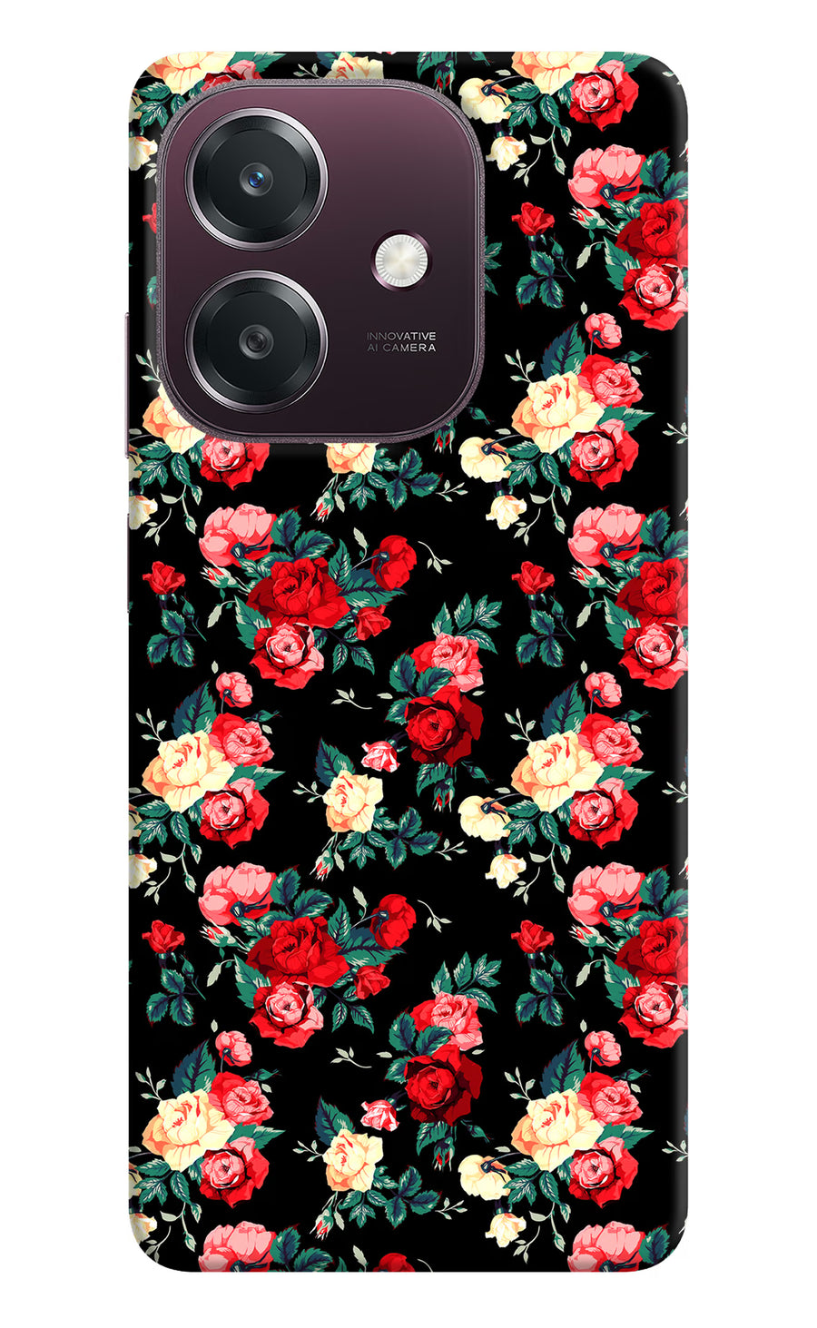 Rose Pattern Oppo A3 5G Back Cover, Hard case
