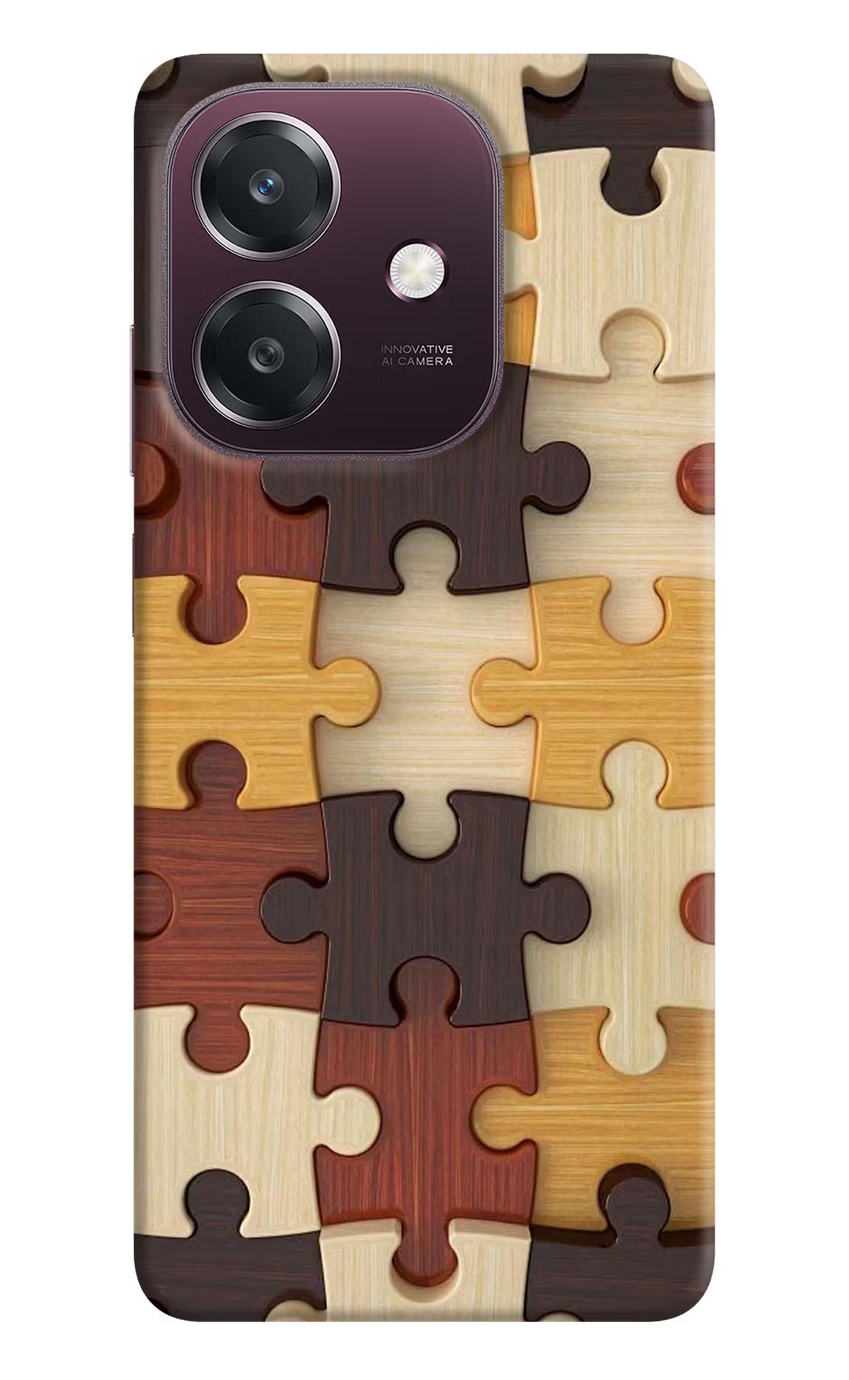 Wooden Puzzle Oppo A3 5G Back Cover