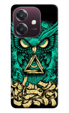 Green Owl Oppo A3 5G Hard Case Back Cover by Casekaro
