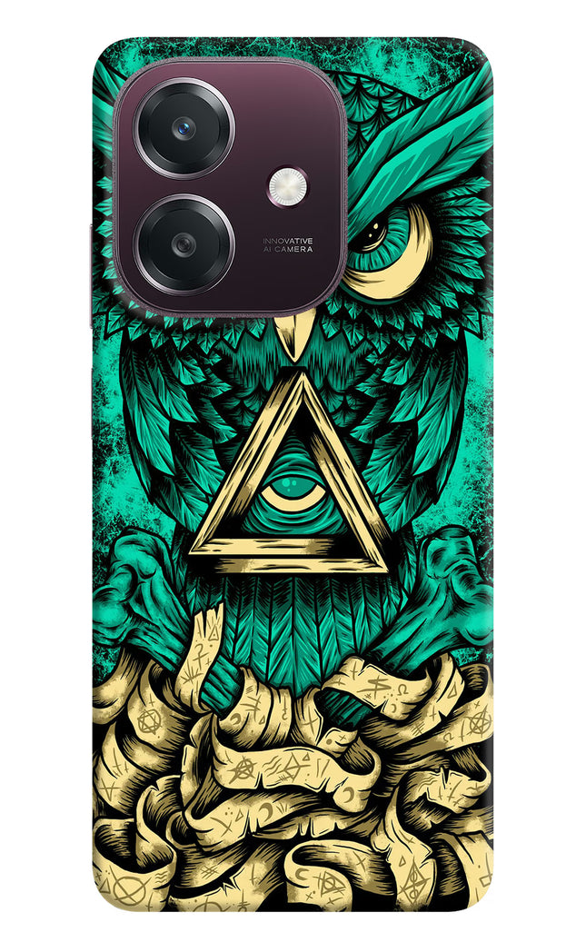 Green Owl Oppo A3 5G Hard Case Back Cover by Casekaro