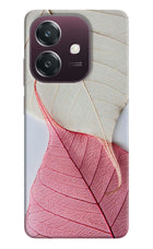 White Pink Leaf Oppo A3 5G Hard Case Back Cover by Casekaro
