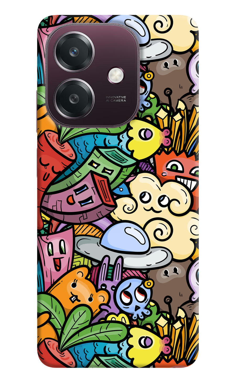 Veggie Doodle Oppo A3 5G Back Cover, Hard case