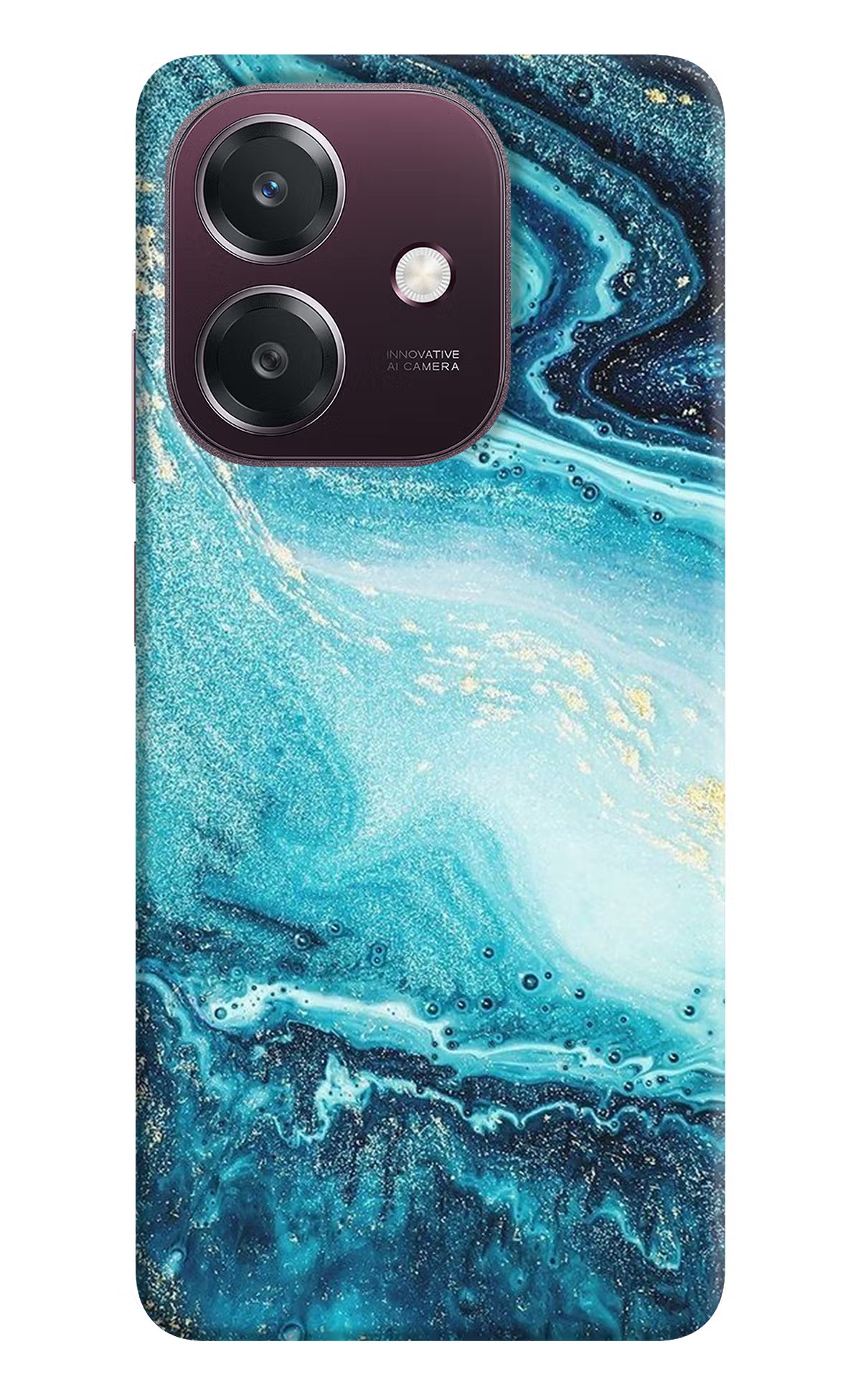 Blue Glitter Marble Oppo A3 5G Back Cover
